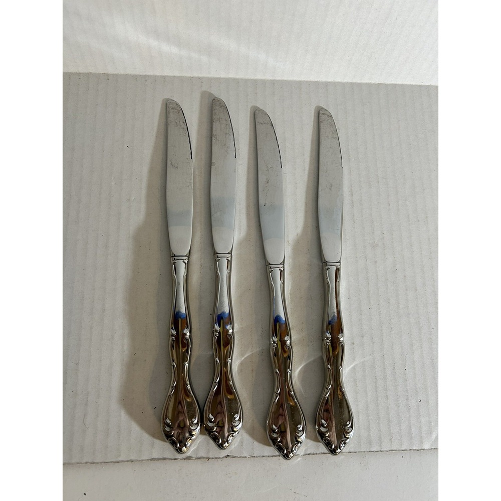 Oneida Cantata Stainless Steel Dinner Knives Lot of 4 Hollow Handle 9in Flatware